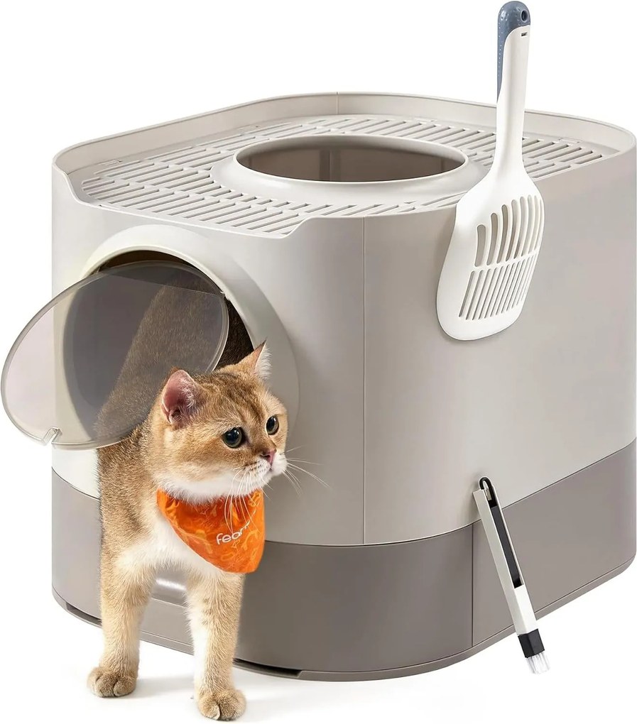 Feandrea fedeles macskaalomdoboz, XL zárt alomtálca felülről történő bejárattal