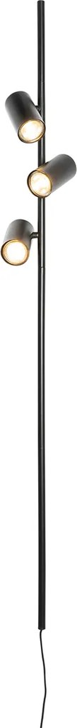 Okos fali lámpa fekete, lábkapcsolóval, 3 fényforrású, 3 Wifi GU10 50mm-es izzóval - Jeana Luxe