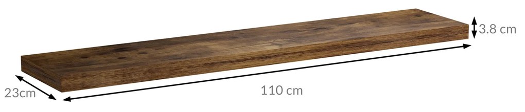 Casaria FIGO+ fali polc konzollal, 110 cm, sötét tölgy
