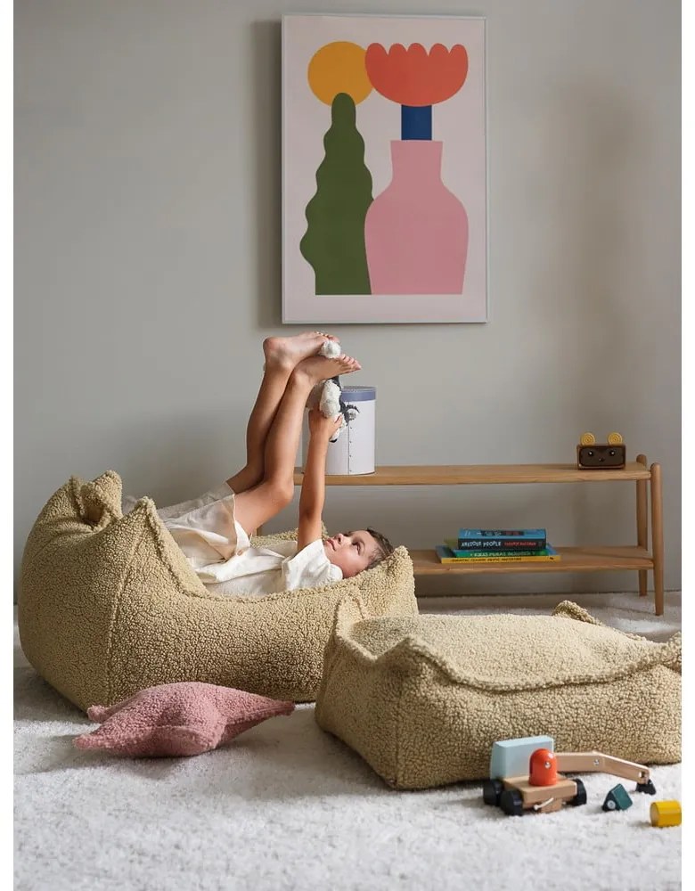 Zöld buklé gyerek babzsákfotel Square – Wigiwama