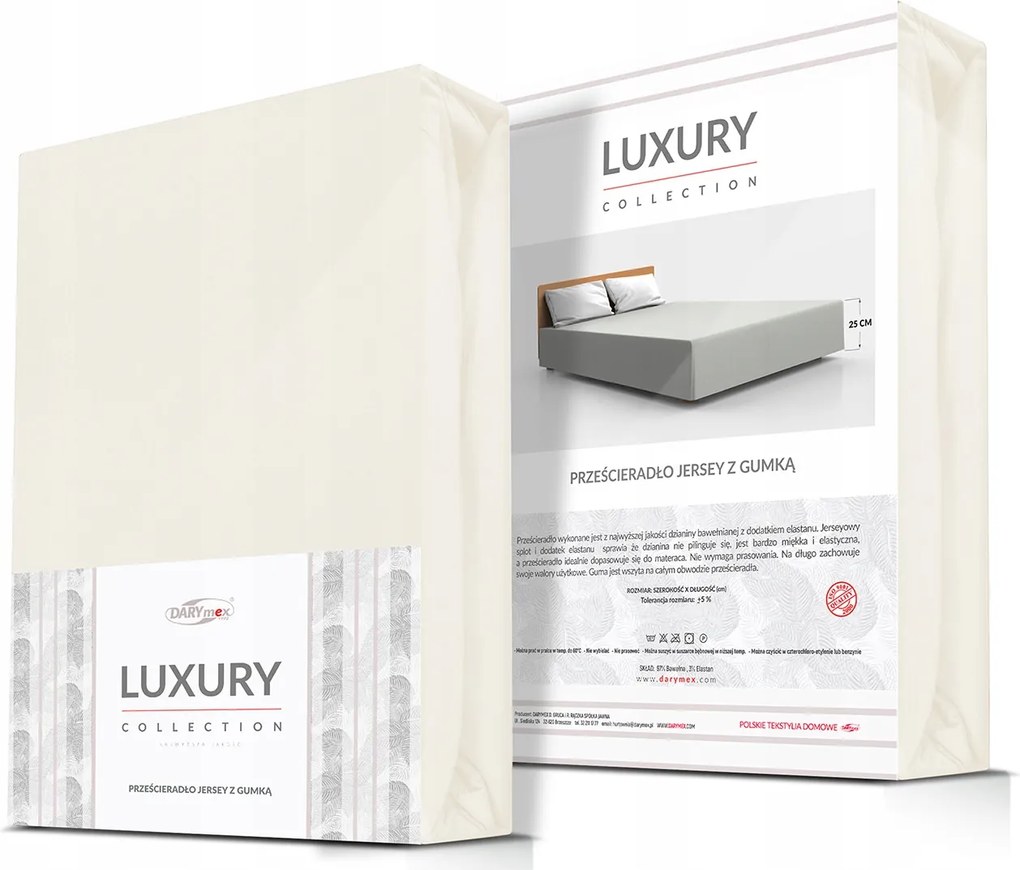 Gumis jersey lepedő elasztánnal 180x200 Darymex krémszínű