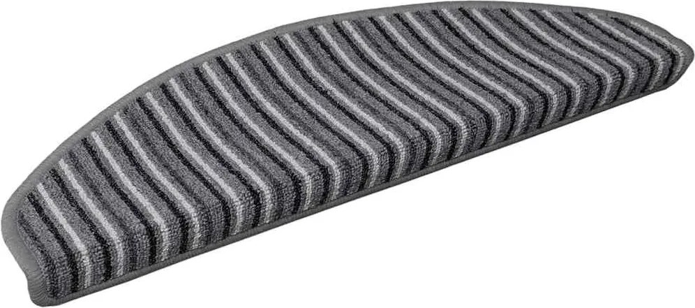 vidaXL Öntapadós lépcsőszőnyegek 15 pcs Szürke 65 x 21 x 4 cm