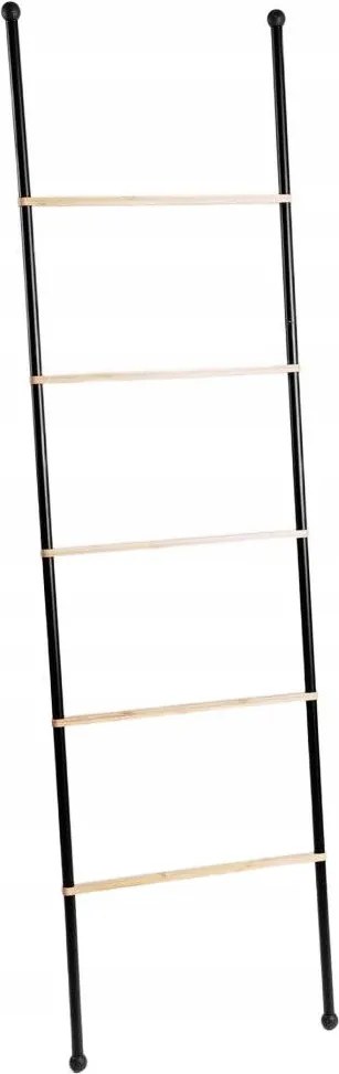 Taru törölközőtartó létra fekete 45x2x159,5 cm Homla