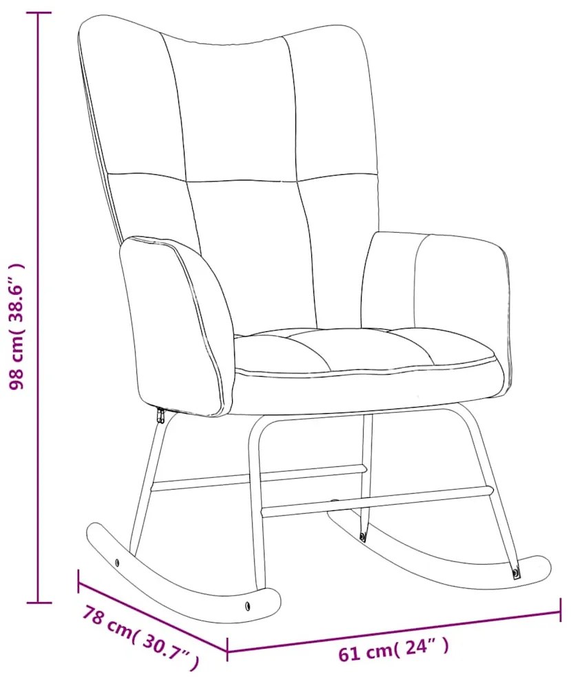 világoszöld bársony hintaszék