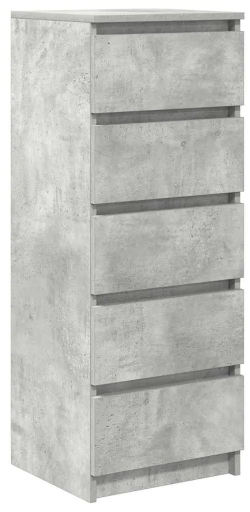 betonszürke szerelt fa tálalószekrény fiókos 37,5x35x99 cm