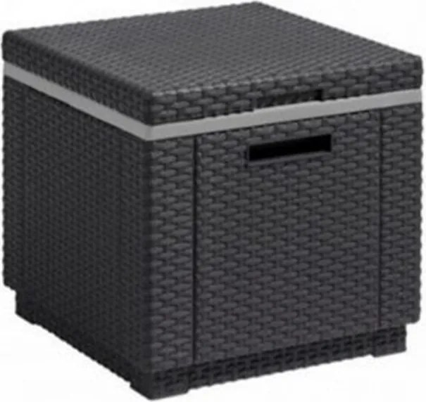 Ice Cube multifunkciós tároló, asztal és puff, grafit színben