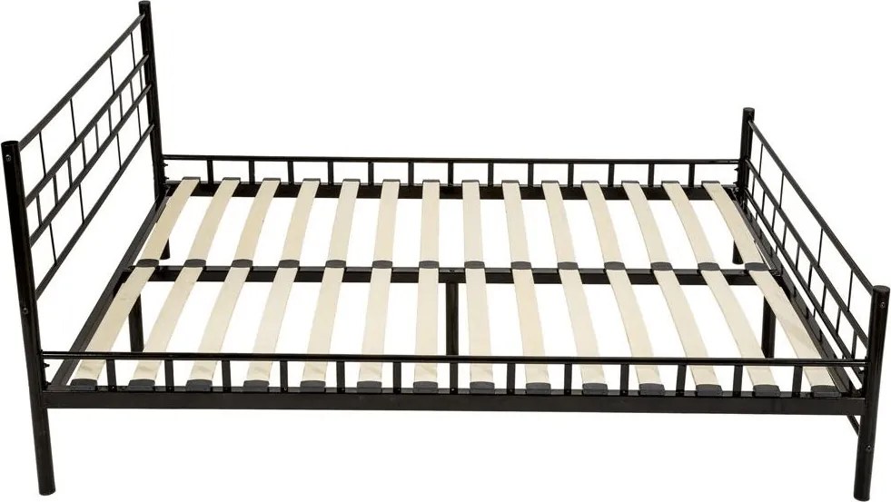 Ágy, fekete, 160x200, TAJGI