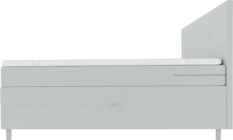 Kárpitozott boxspring ágy CARINA 160x200 cm világosszürke Matrac: Bonell rugós matrac