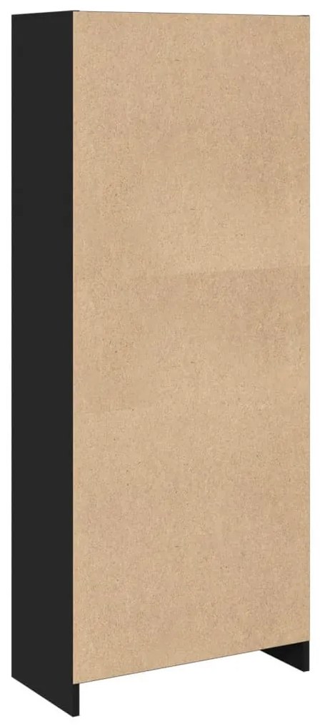 fekete szerelt fa könyvszekrény 57 x 28,5 x 141 cm