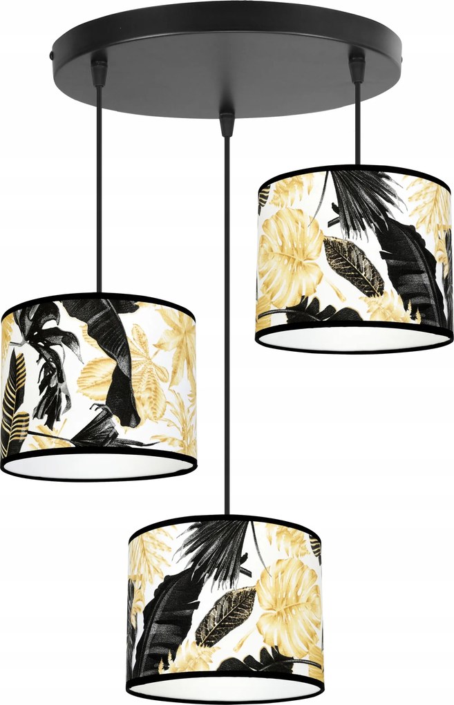 Mennyezeti Lámpa Lógó Csillár Hármas Lámpabúra Arany Virágok Modern