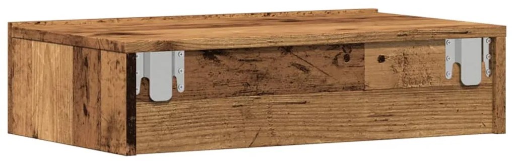 antik fa színű TV-szekrény LED-lámpákkal 60x35x15,5 cm
