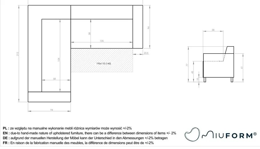 Antracitszürke kinyitható-tárolóhelyes sarokkanapé (bal oldali-L alakú) Classy Sophie – Miuform