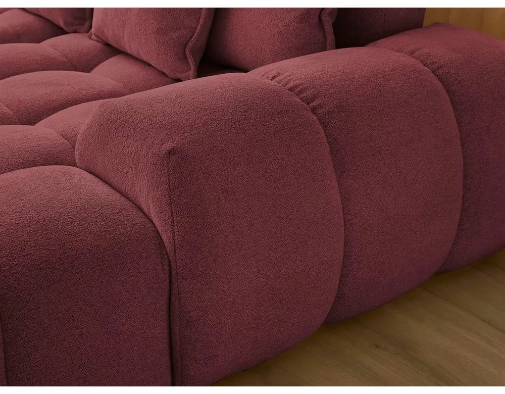 Borvörös zsenília kinyitható-tárolóhelyes sarokkanapé (bal oldali-U alakú) Everest – Bobochic Paris