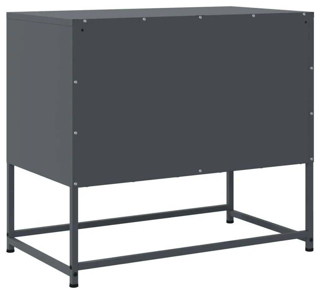 antracitszürke acél TV-szekrény 68,5x39x60,5 cm