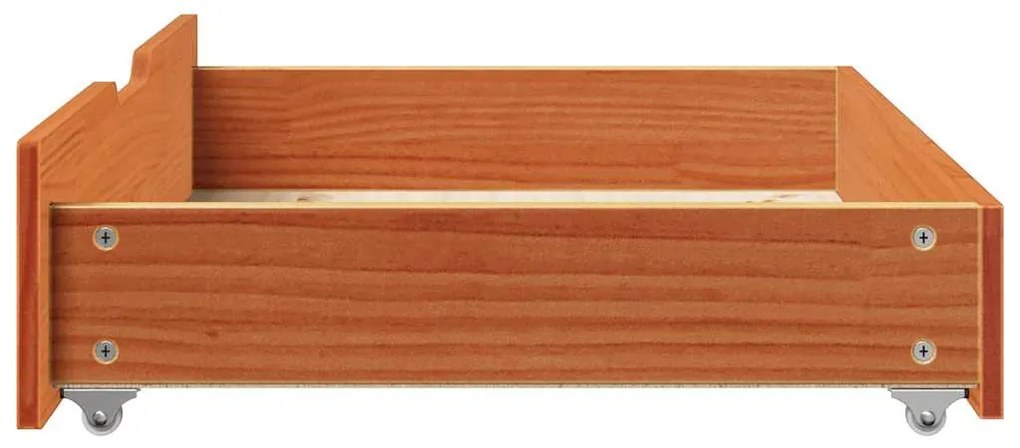 2 db viaszbarna tömör fenyőfa ágy alatti fiók 85 x 55 x 16 cm