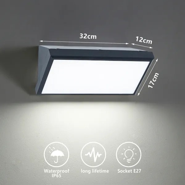 BRILAGI-LED RGBW kültéri fali lámpatest TRIANGLE 1xE27/12W/230V antracit IP65
