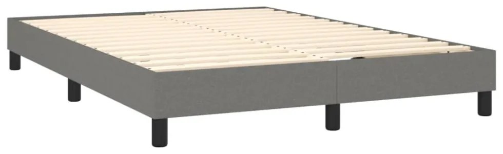 sötétszürke szövet rugós és LED-es ágy matraccal 140x190 cm