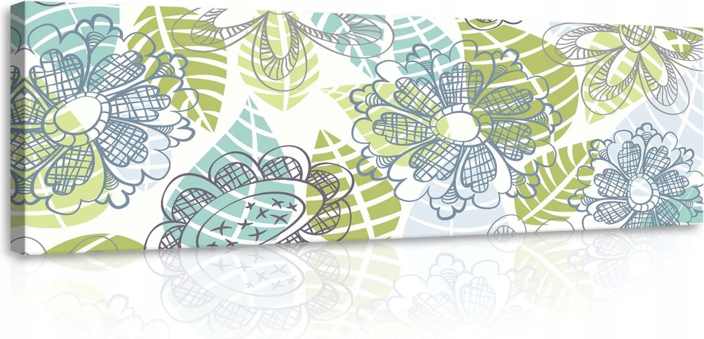 Vászonkép 145x45 Virágok finom pasztell színek tavaszi nyugalom minta