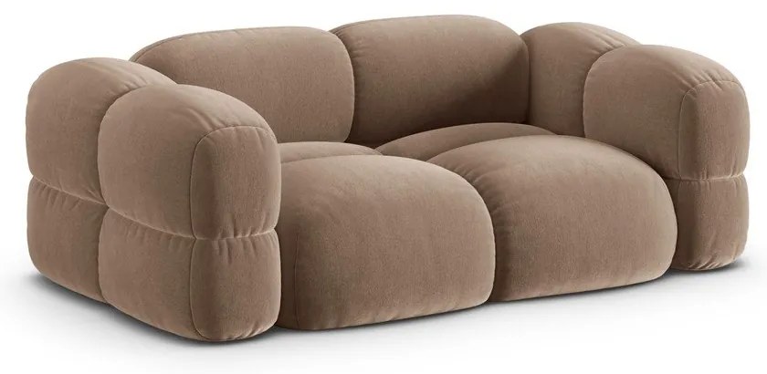 Barna bársony kanapé 210 cm Loretto – Cosmopolitan Design