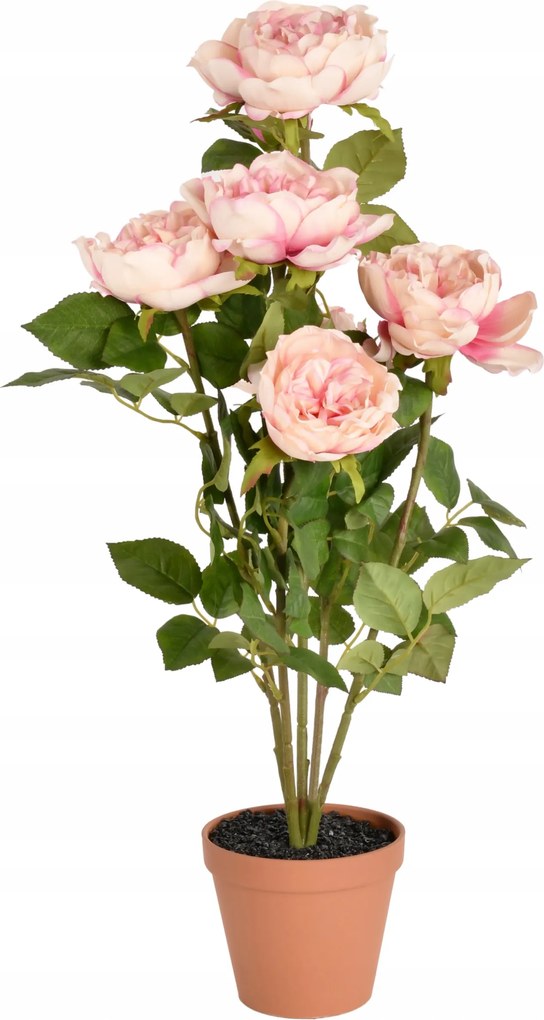 Műrózsa cserépben művirág 62 cm bézs rózsaszín vegyes színek