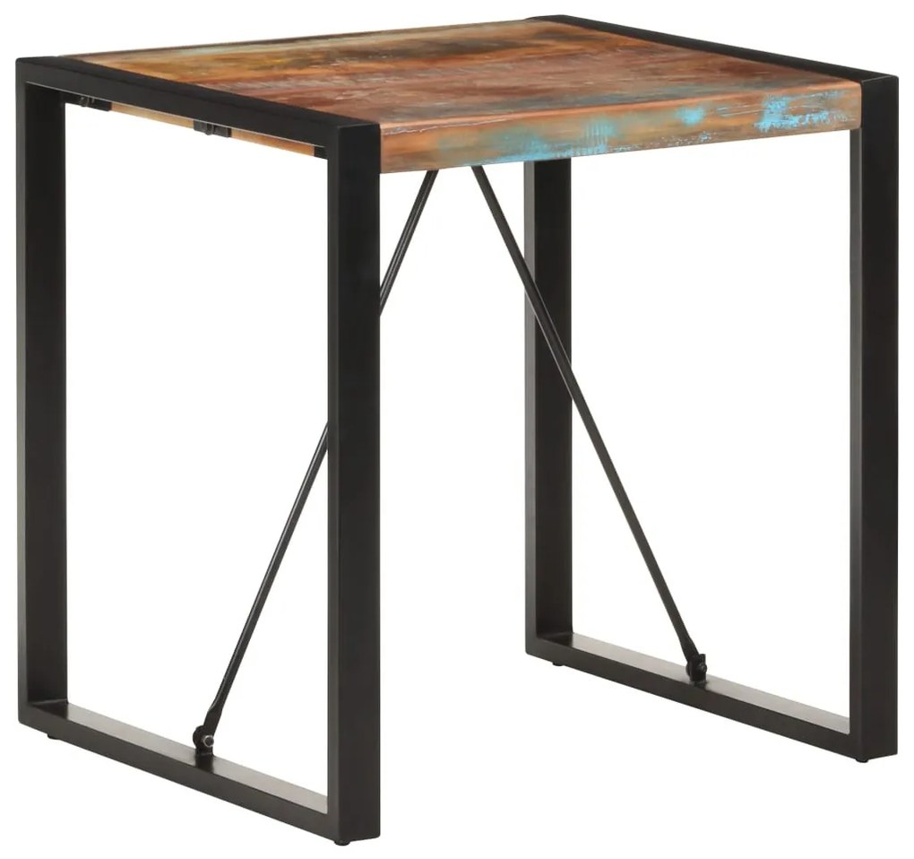 Tömör újrahasznosított fa étkezőasztal 70 x 70 x 75 cm