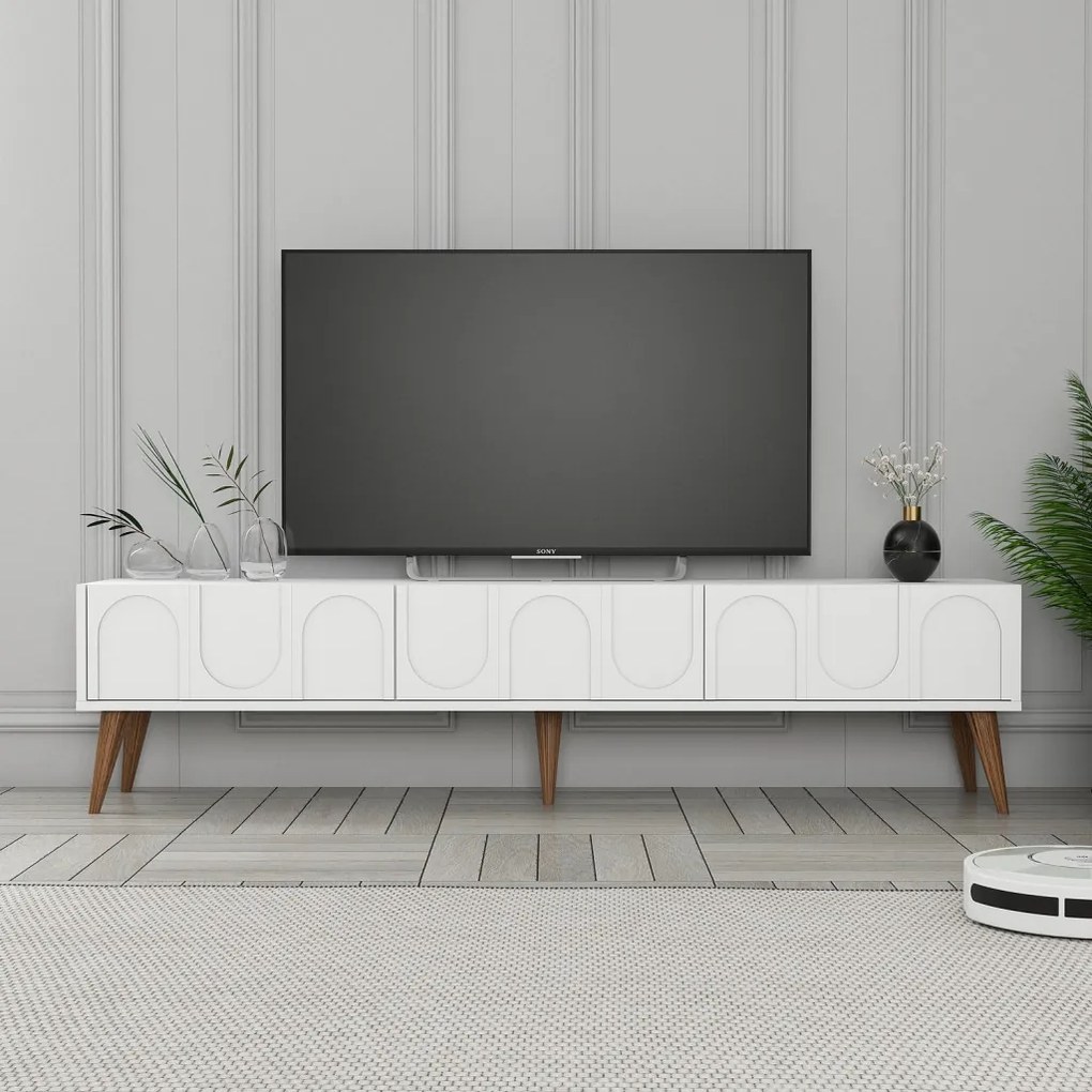 Lyon TV-állvány, fehér-dió, 180 cm – TR845HCT5595