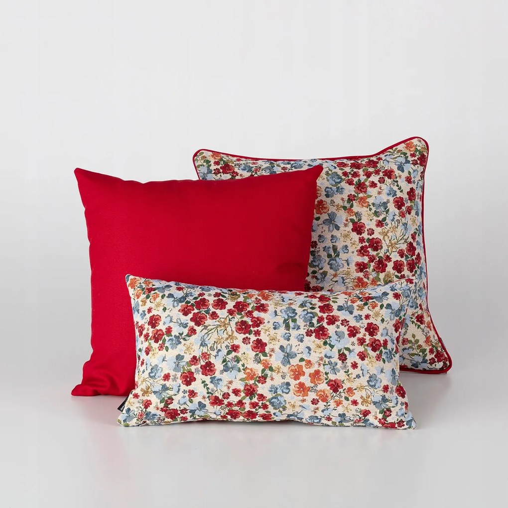 Red Popy Flower nappali párna szett