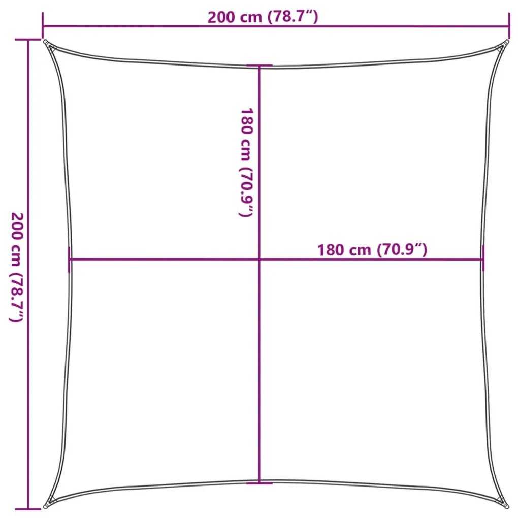 fekete HDPE napvitorla 160 g/m² 2 x 2 m