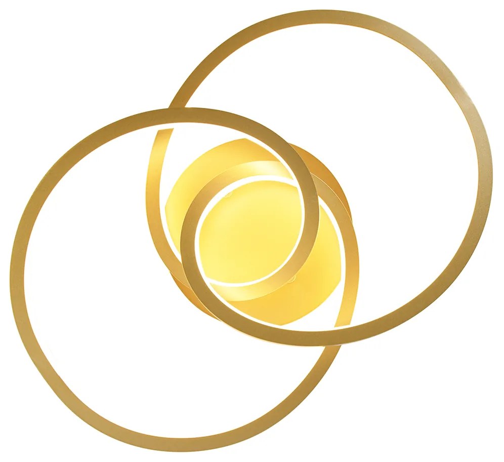 Mennyezeti lámpa arany 45 cm LED-del, 3 fokozatú fényerőszabályzóval - Rowin