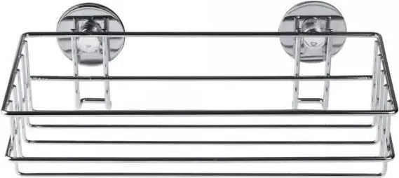 Fürdőszobai polc fém zuhanytálca téglalap alakú króm 25,5x11,5cm 1db