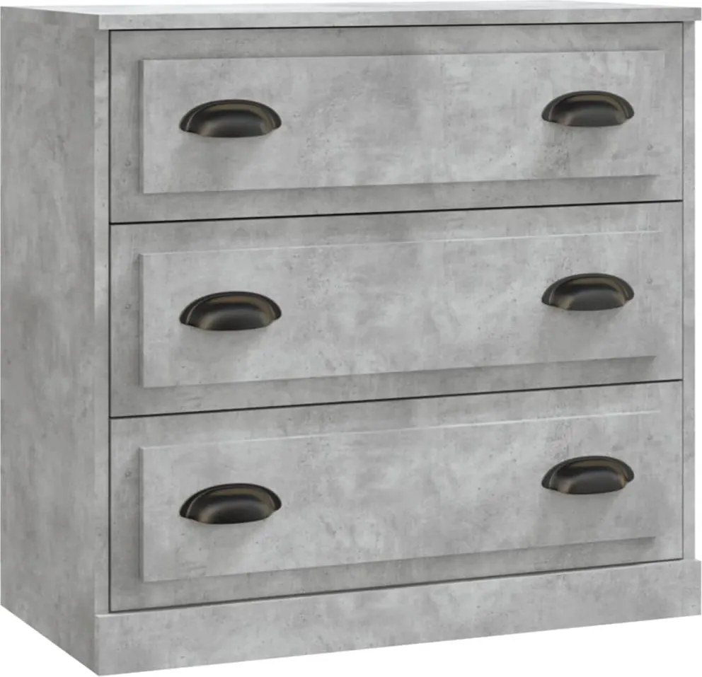 vidaXL betonszürke szerelt fa tálalószekrény 70x35,5x67,5 cm