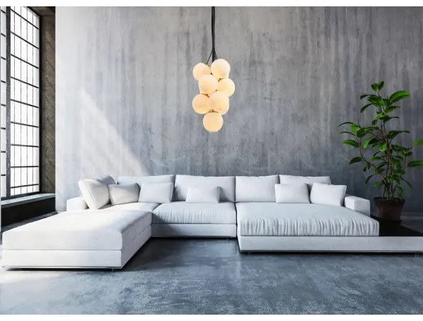 Klausen 109004 - Csillár zsinóron GRAPES 10xE27/7W/230V bronz/fehér