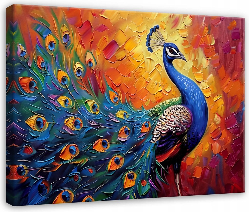 Vászonkép Páva Színes Absztrakt Modern Vászon Fal Hálószoba 120x80