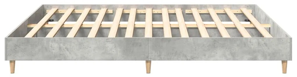 betonszürke szerelt fa ágykeret matrac nélkül 160x200 cm