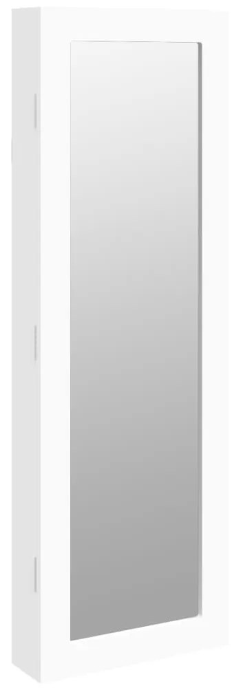fehér falra szerelhető tükrös ékszerszekrény 30x8,5x90 cm