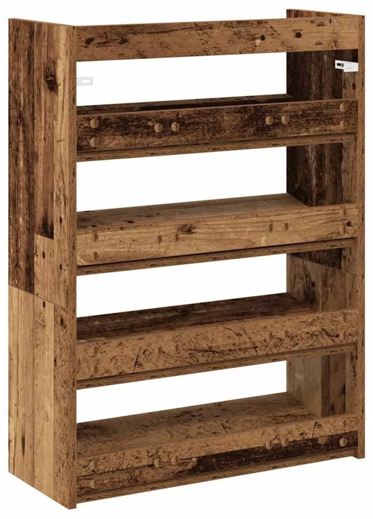 antik fa szerelt fa cipőtartó 60x25x81 cm