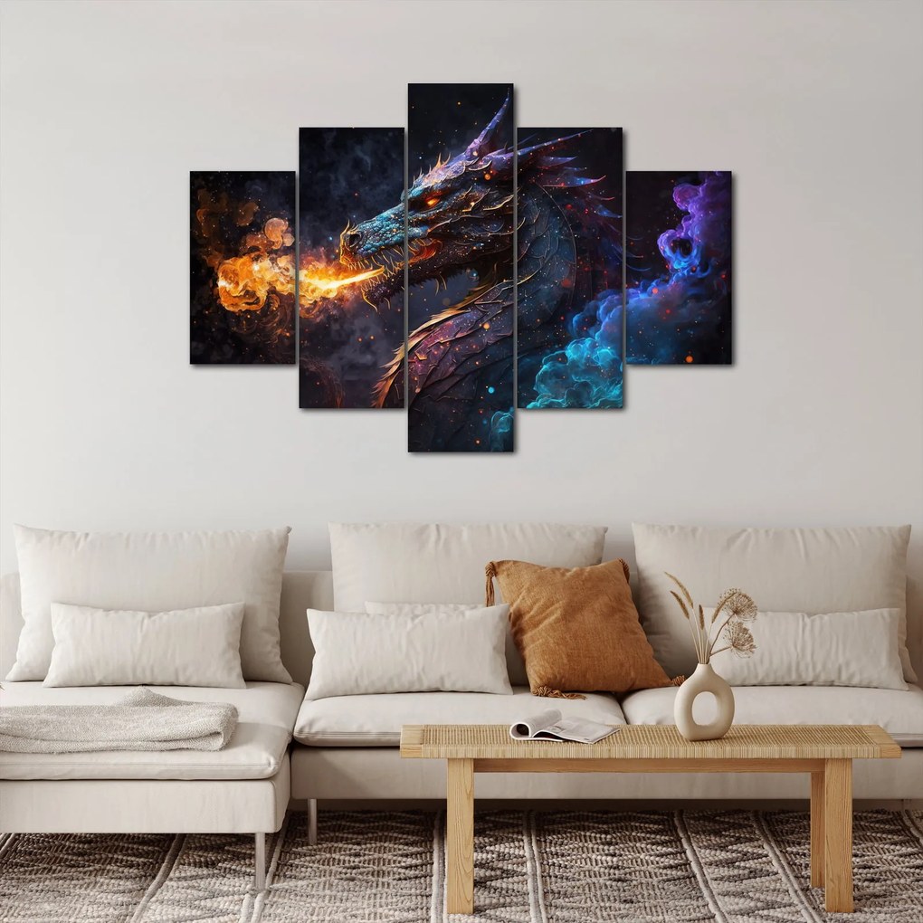 Kép - Lángokat köpködő sárkány (150x105 cm)