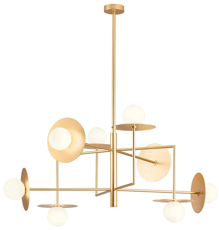 Redo 01-2735 - PLATO rúdon függő csillár 8xG9/10W/230V arany