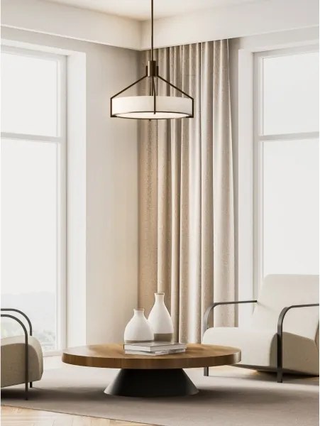 Open Design OR85679 - DORETTO csillár rúddal, 6xE27/15W/230V, átm. 70 cm, barna/bézs