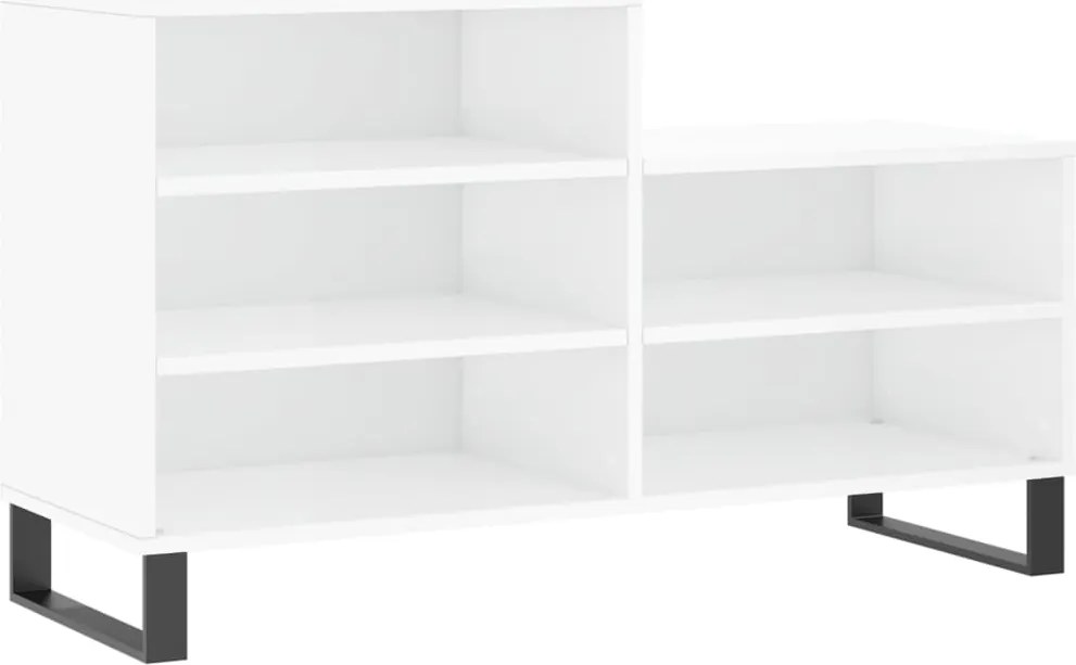 vidaXL magasfényű fehér szerelt fa cipősszekrény 102x36x60 cm
