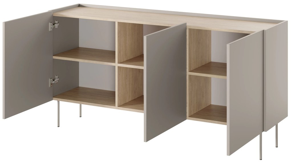 Desin komód 170 cm fém lábakkal - kasmír / nagano tölgy