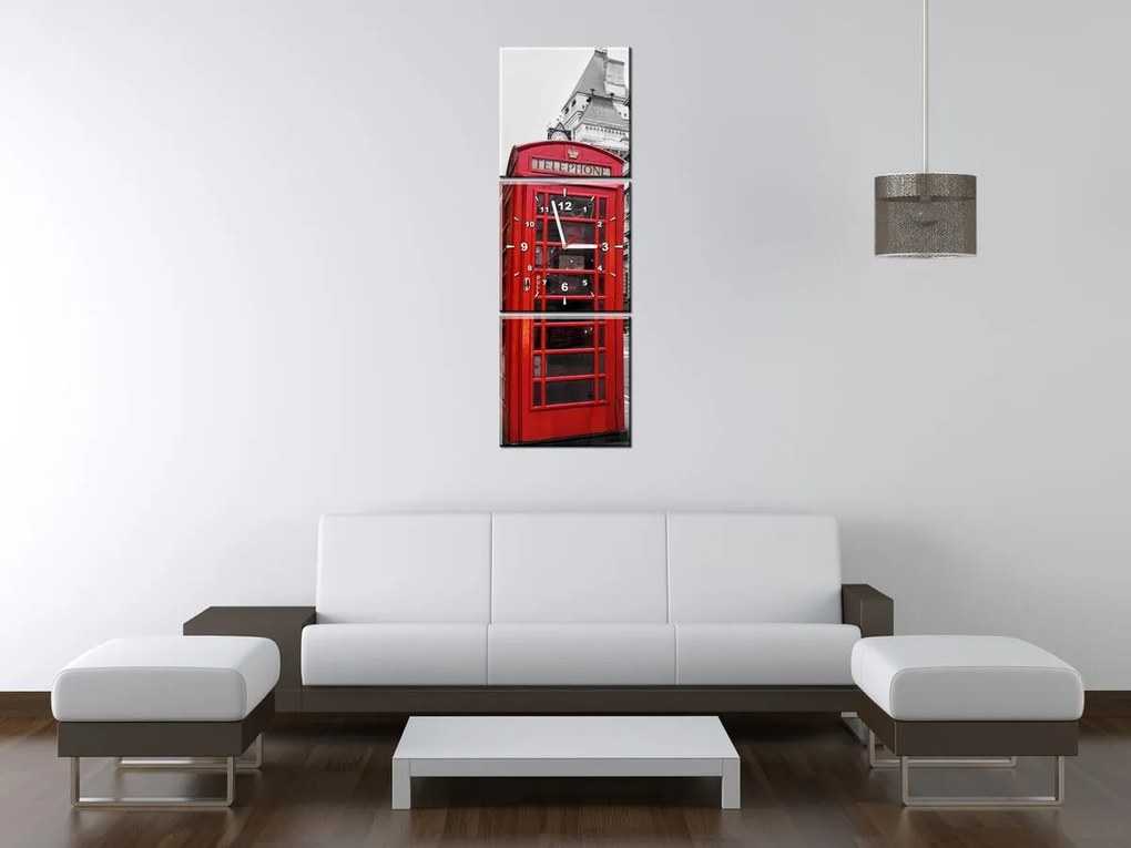 Gario Órás falikép Telefonfülke Londonban UK - 3 részes Méret: 80 x 40 cm