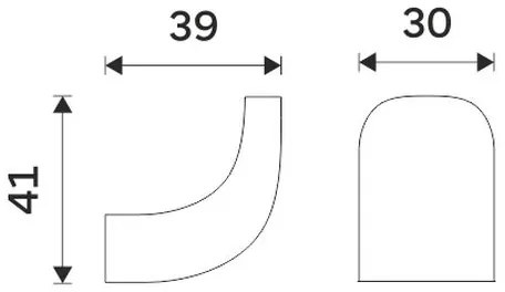 NIMCO NKC 30054-90 - Fali kampó NIKAU matt fekete