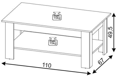 COCO dohányzóasztal, fehér