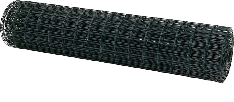 vidaXL Európai Kerítés Zöld 1 x 25m PVC-bevonatú vas