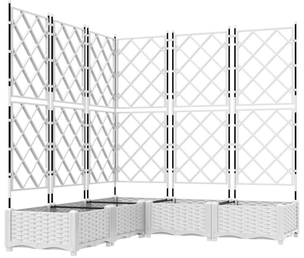 Rácsos Cserép 5 db Fehér 120x120x125.5 cm