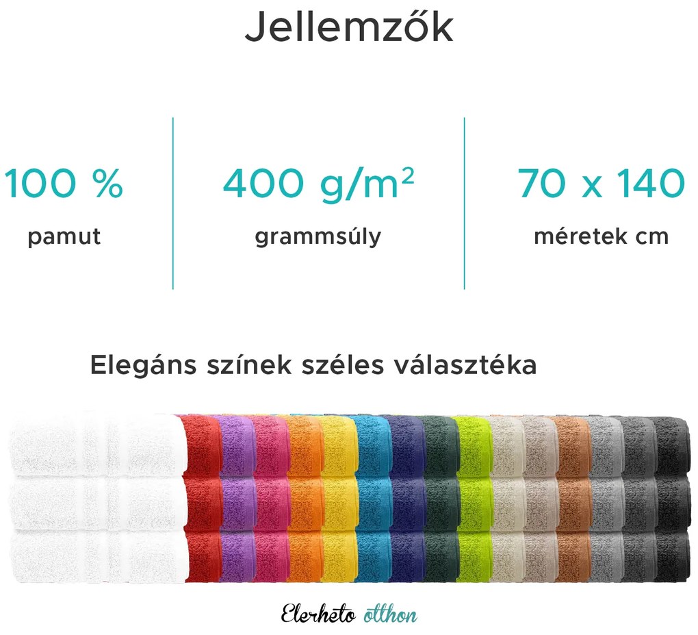 Classic törölköző 70 x 140 cm barna, 100% pamut