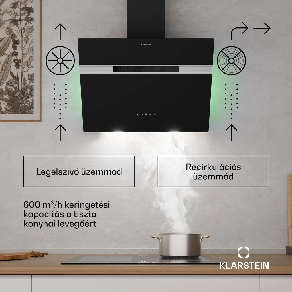 Klarstein Alina páraelszívó, 60 cm, Okos, 600 m³/h, Csendes, EEK A