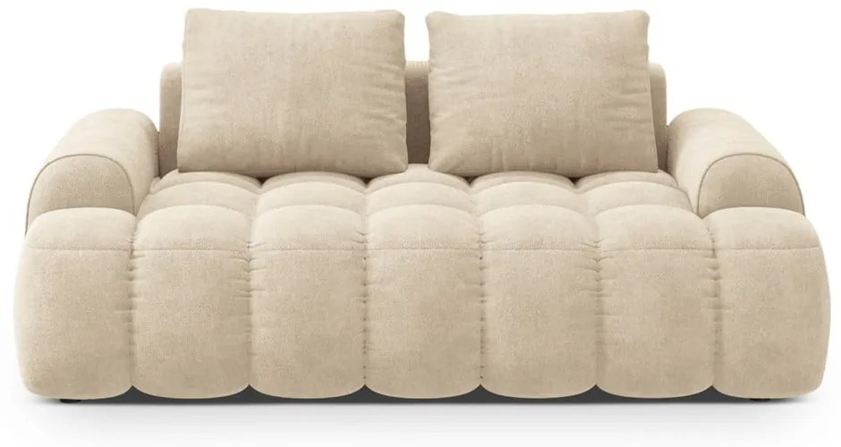 Bézs bársony kanapé 175 cm Linz – Cosmopolitan Design