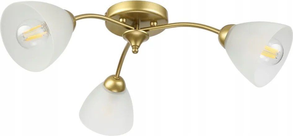 Lampa sufitowa Arco 3-punktowa Złota E27 transparentne klosze